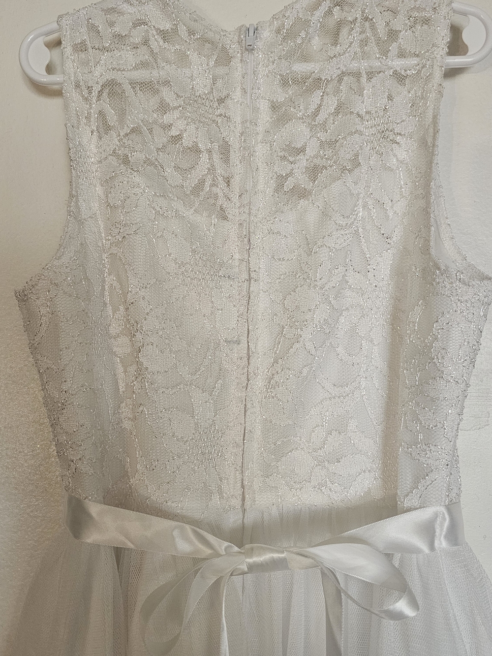 Rare Editions White Lace & Tulle Girls Formal Dress - Picture 5 of 14